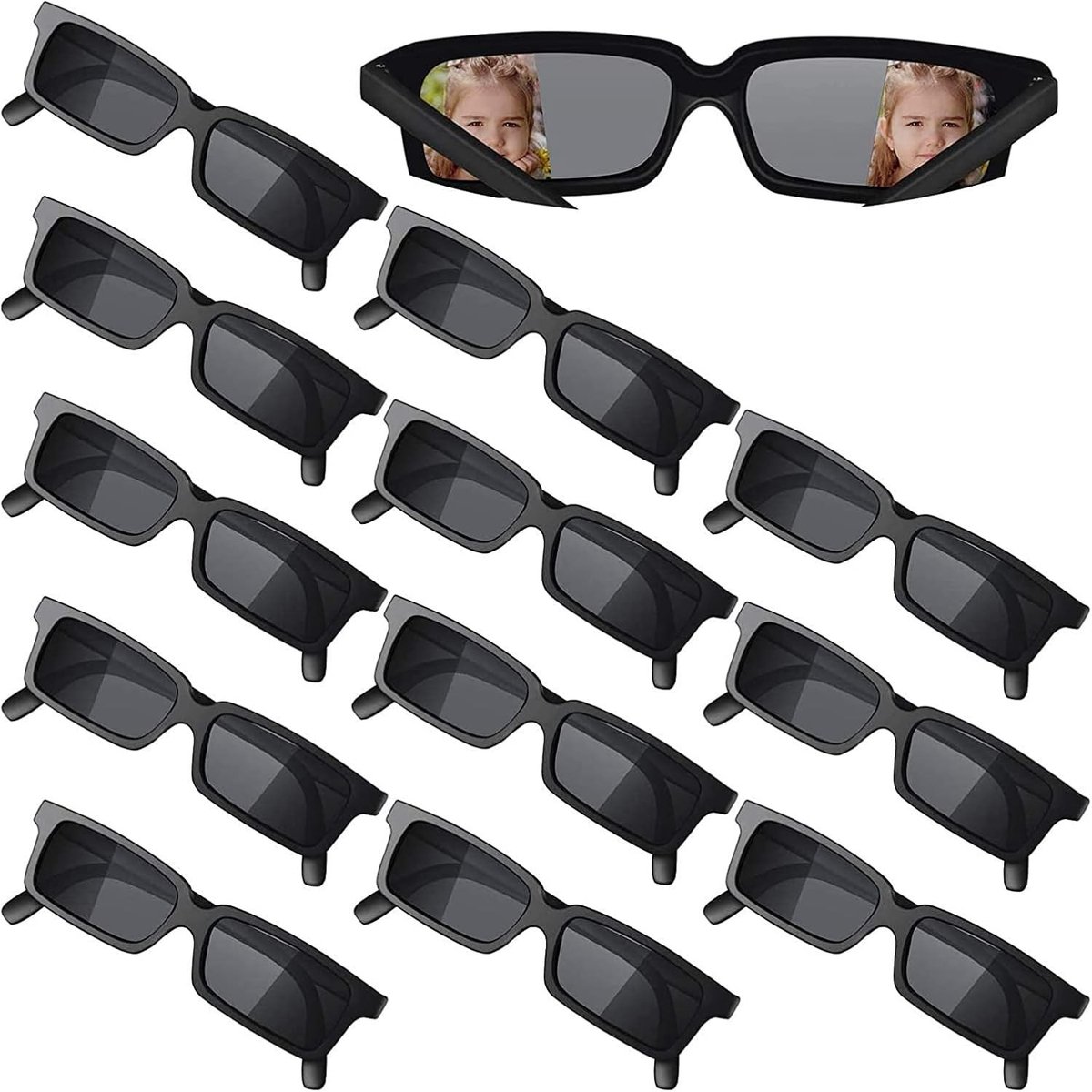 Grappige kostuumbril voor feestjes - 12 stuks, met achteruitkijkfunctie, ideaal voor verjaardagen en examens, voor kinderen en volwassenen