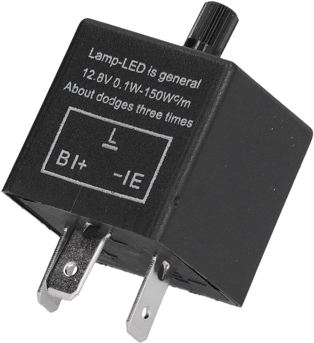 Knipperrelais - Richtingaanwijzer Module - Auto Verlichting - Instelbare Frequentie - 3-pins 12V - Zwart