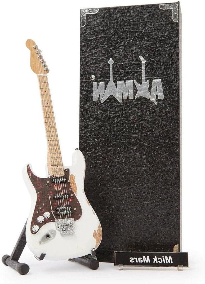 Miniatuur Gitaar - Handgemaakt Ornament - Muziek Cadeau - Inclusief Display - 25cm Hoog - Niet gespecificeerd