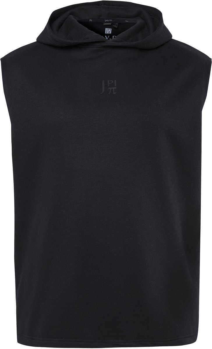 JAY-PI - Heren - Hoodie Buik-Fit fitness mouwloos hoodie tot maat 7XL - Zwart - Maat XXL