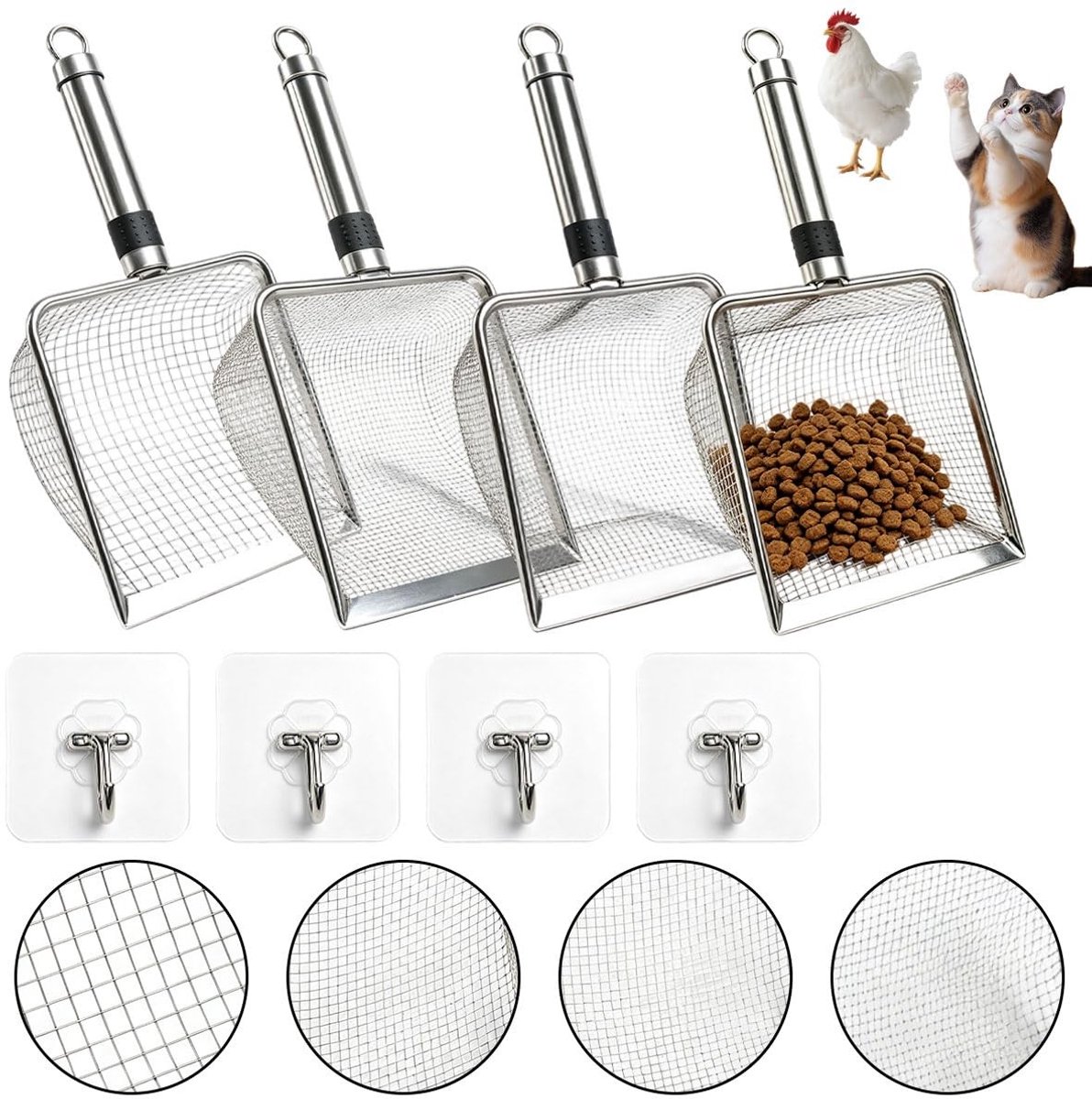 Omgoods - Set van 4 Grote Tuinzeven voor Tuinieren