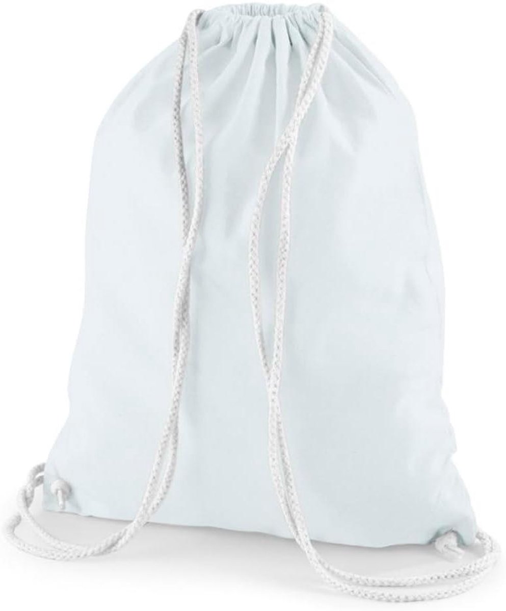 Gymtas Katoen - Trekkoord Tas - Sport en Vrije Tijd - Zelf te Personaliseren - 37x46 cm - Pastelblauw
