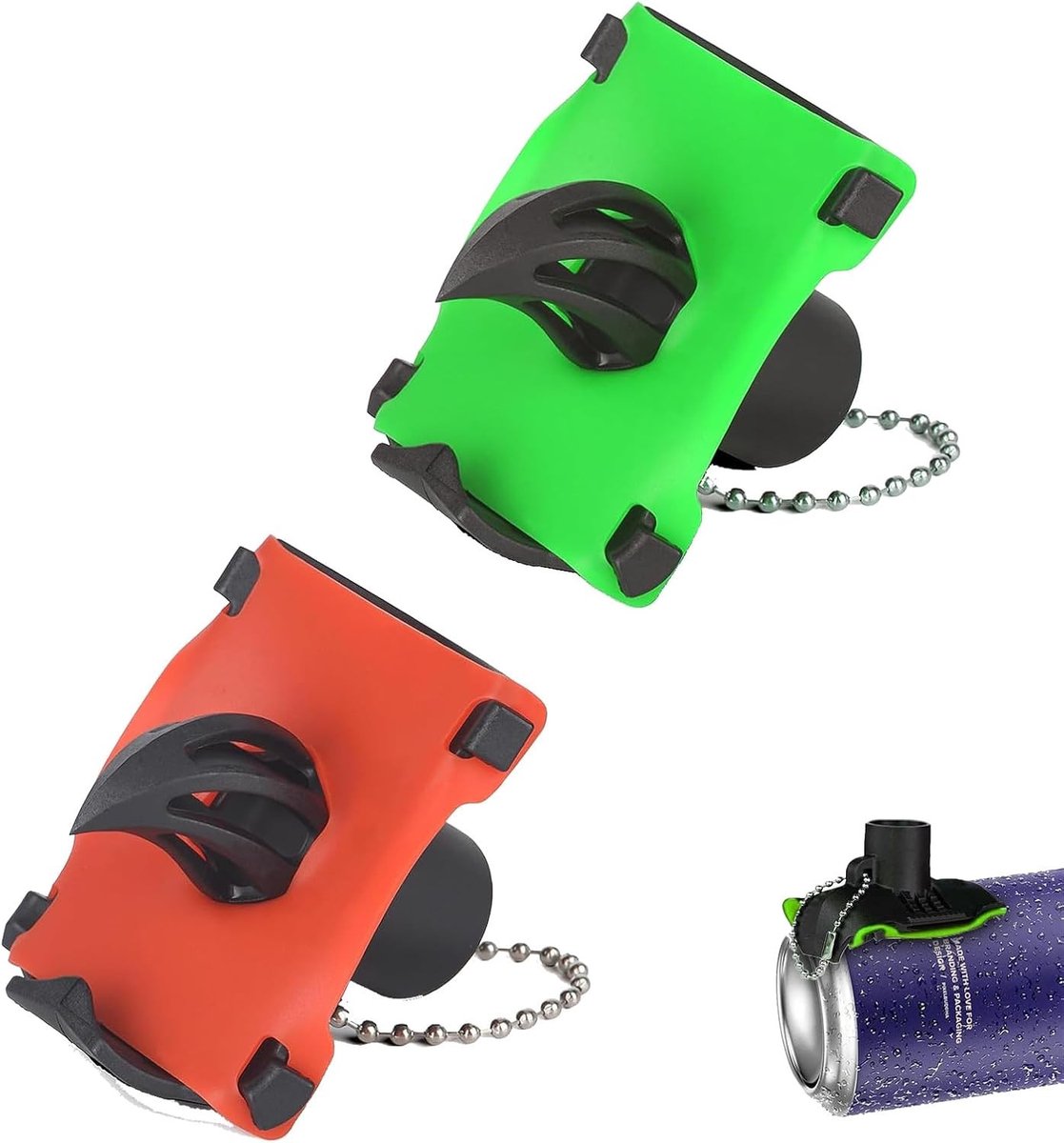 Mortier bier opener - Groen en Rood - Kunststof - Set van 2 - Compact en Draagbaar voor Outdoor en Feest