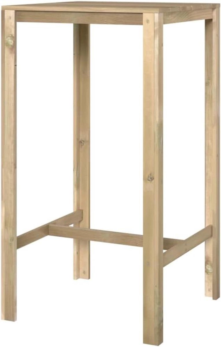 Bartafel Hout - Terrastafel Bijzettafel - Buiten Zitten - Geïmpregneerd Grenenhout - 60 x 60 x 110 cm - Bruin