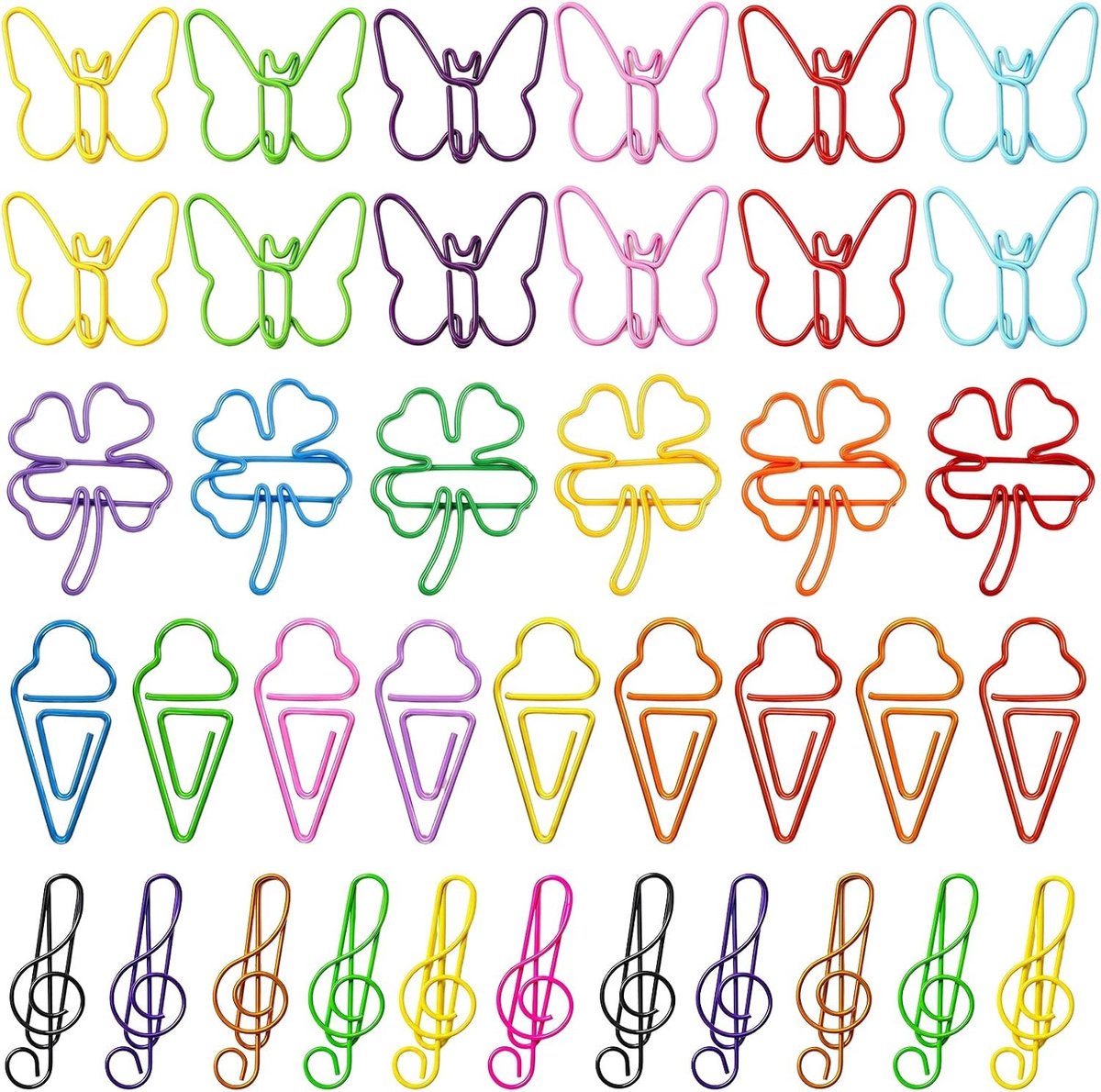 Kleurige Paperclips - Multicolor - Grote Metalen Paperclips met Creatieve Ontwerpen - Voor Kantoor en School