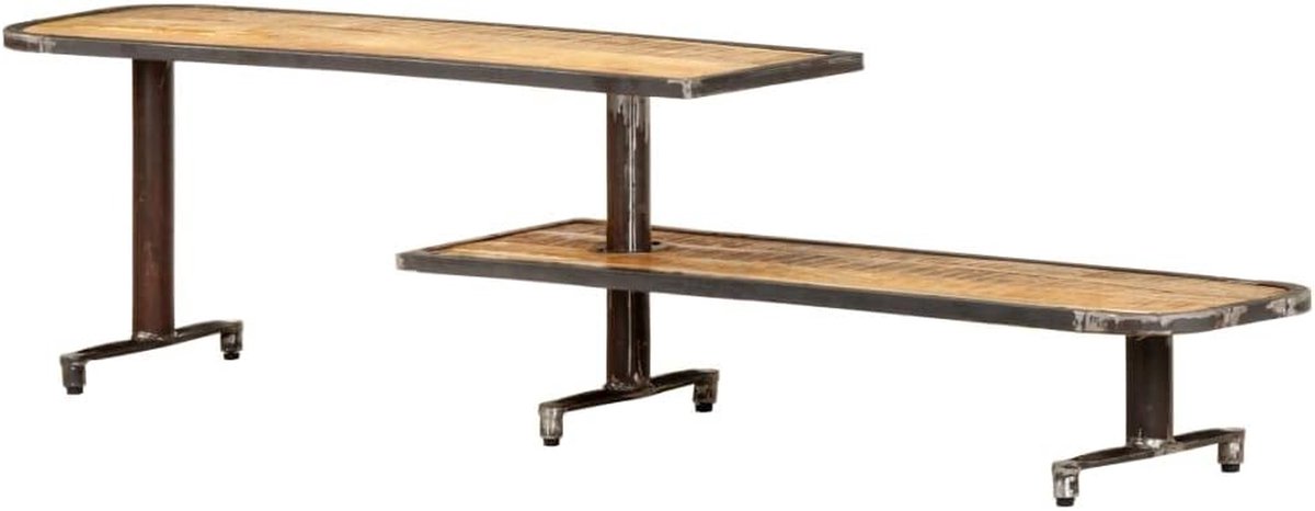 Tv-kast Massief Hout - Lowboard Dressoir - Multimedia Opbergen - Uniek Houtnerf Design - 160 x 30 x 40 cm