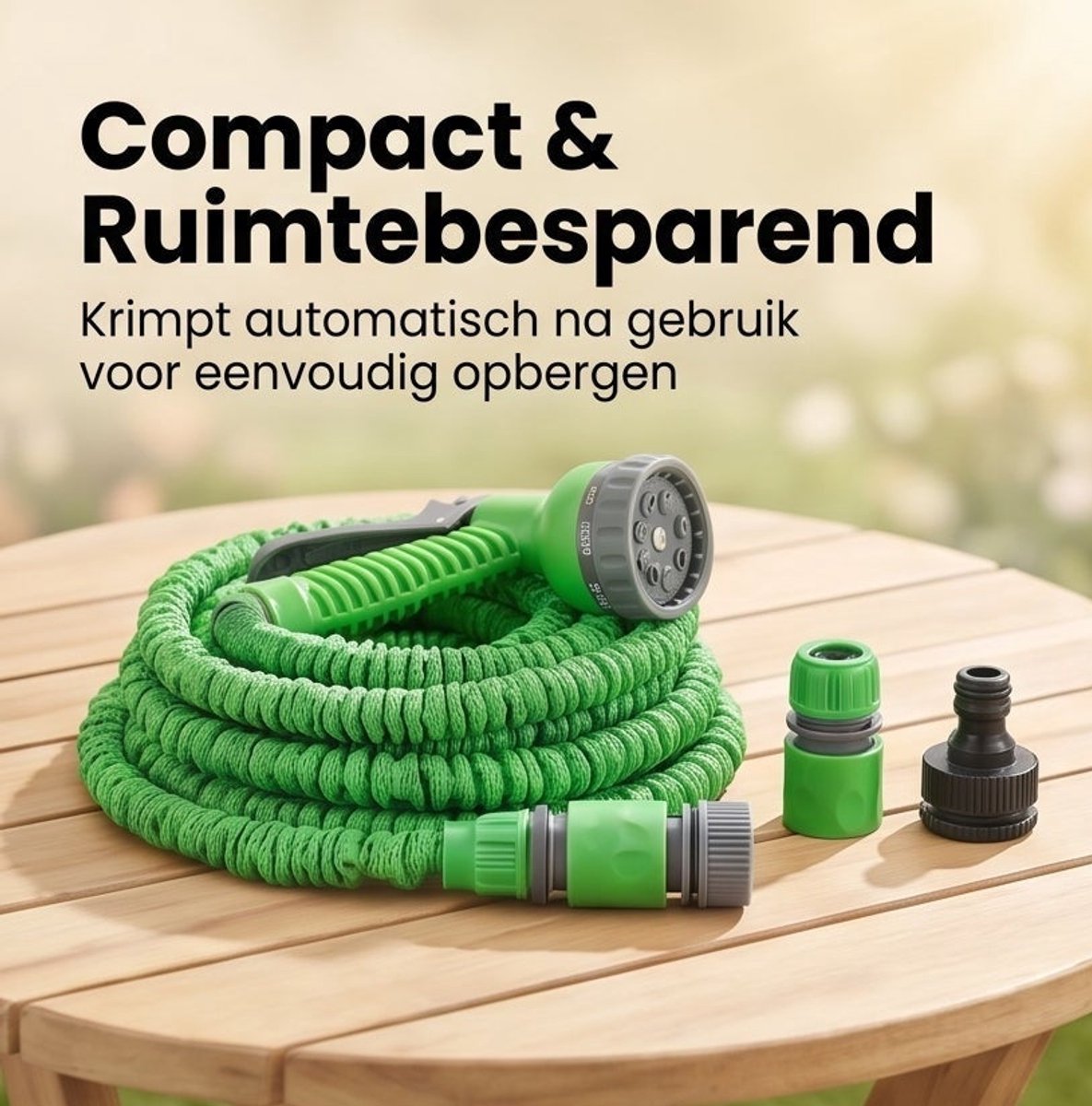 Cheqo® Tuinslang - Flexibele Tuinslang - Uitrekbare Tuinslang met Sproeikop 7 Standen - Magic Hose - Elastische Tuinslang - Tuinsproeier - Waterslang - met Koppelstuk - Groeislang voor Tuin Besproeien en Planten Water Geven of Auto Wassen – foto 5