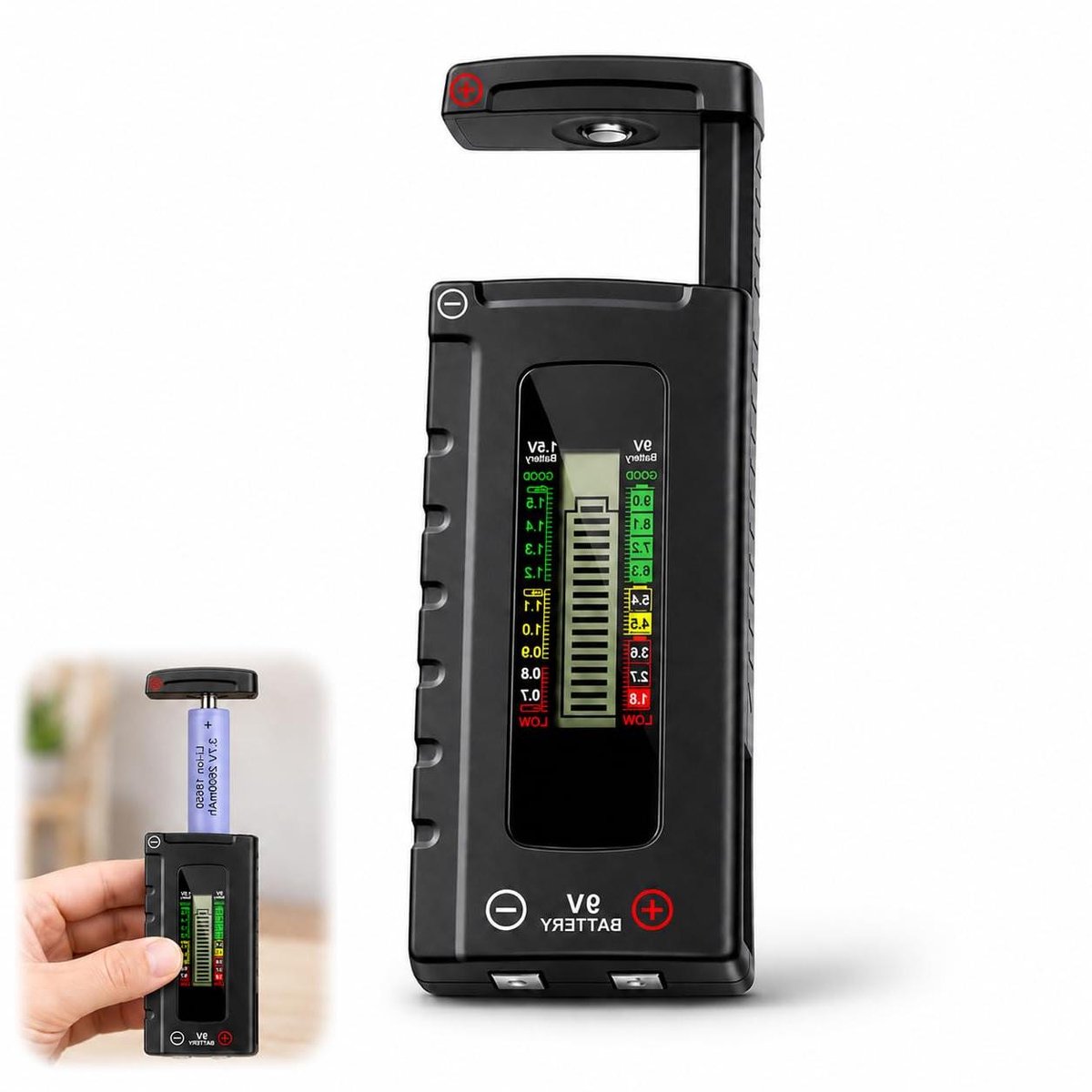 Digitale Batterijtester - Batterij Controle - Batterijen Testen - LCD Scherm - Compact Formaat - Zwart