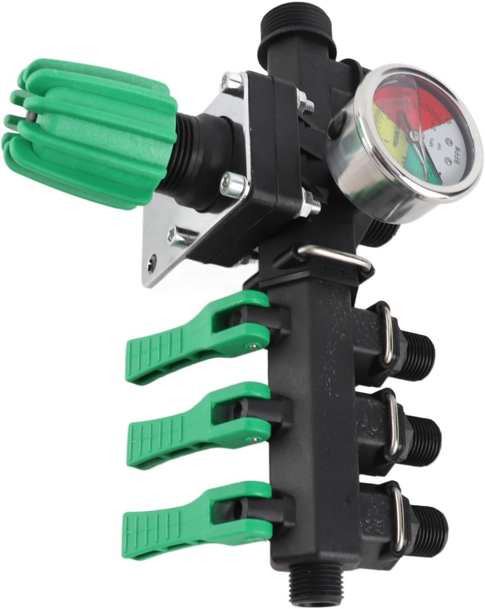 Controleerbare landbouwsproeier met afsluitbare klep en 3-weg water splitter voor efficiënte irrigatie