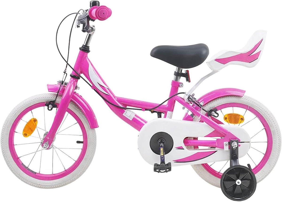 Kinderfiets Roze Loopfiets Peuter Buiten Spelen Verstelbaar Zadel 14 inch Roze