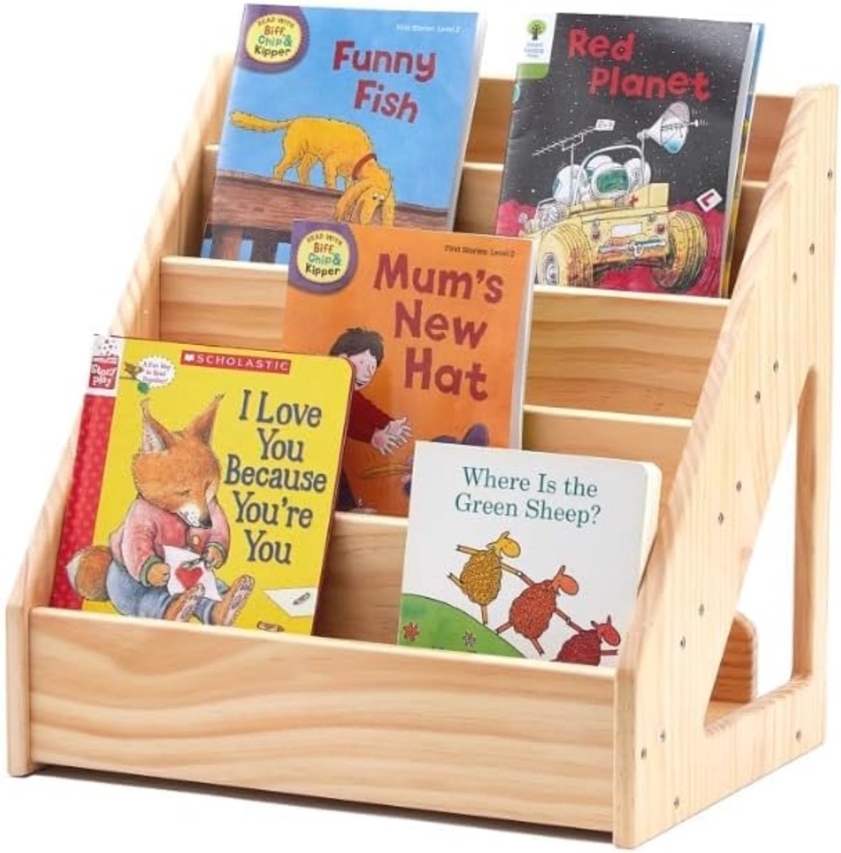Lìon® Boekenrek Kind - Kinderboekenkast - Boekenkast Kind - Lichtbruin - 43cm x 32cm x 13cm