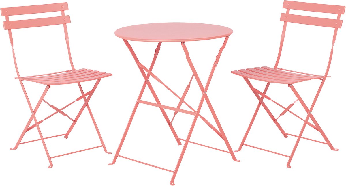 Bol.com FIORI - Bistroset voor 2 - Koraalrood - Staal aanbieding