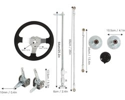 Steering Wheel Kit voor Go Karts - 300mm Stuurwiel met Tie Rod, Ball Joint en Rack en Pinion Axle voor Quad en Kart Racing