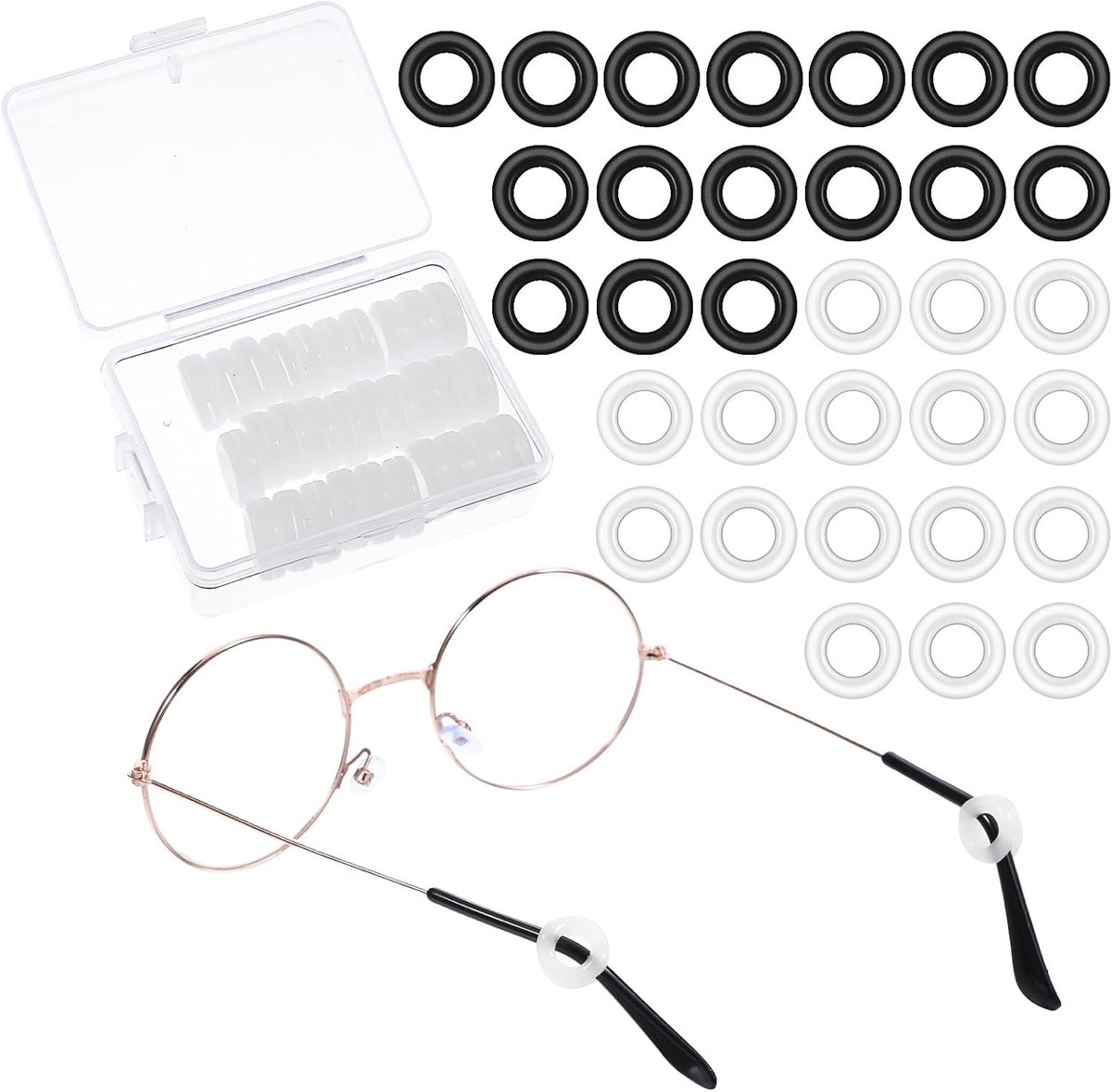 16 Paar Antislip Silicone Oordopjes voor Brillen - Zachte Oordopjes, Brilaccessoires en Oogbescherming