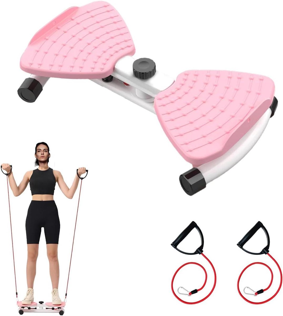 Waist Sculptor Twister - Tailletrainer Voetmassage - Taille Vormen - Stil Rotatiesysteem - 54 x 13 x 345 cm - Roze