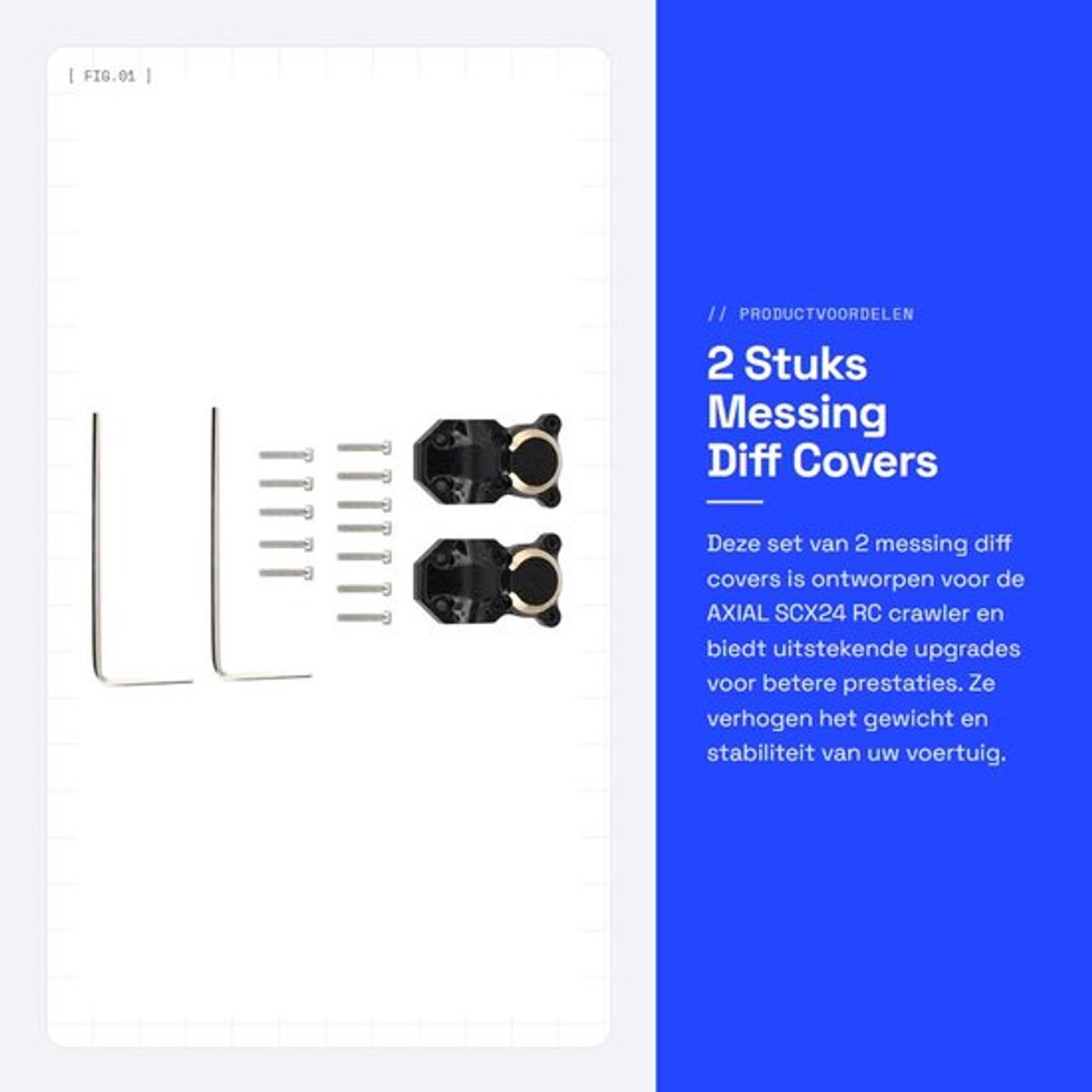 2 Stuks Messing Diff Covers voor RC Auto