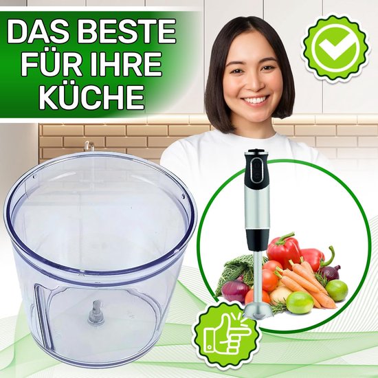 Kom voor staafmixer - Hakker kom Blender accessoires - Keukenwerkzaamheden - Voedselveilig kunststof - 500 ml - Transparant — afbeelding 5