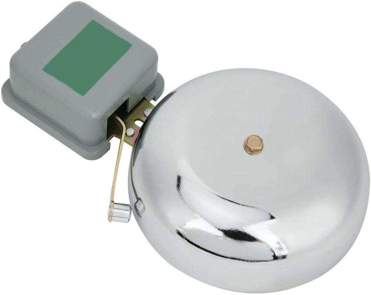 Elektrische Bel - Schoolbel Externe Type - Signaal Geluid Maken - Vonkvrij Roestvrijstaal - 150 Mm - Zilver