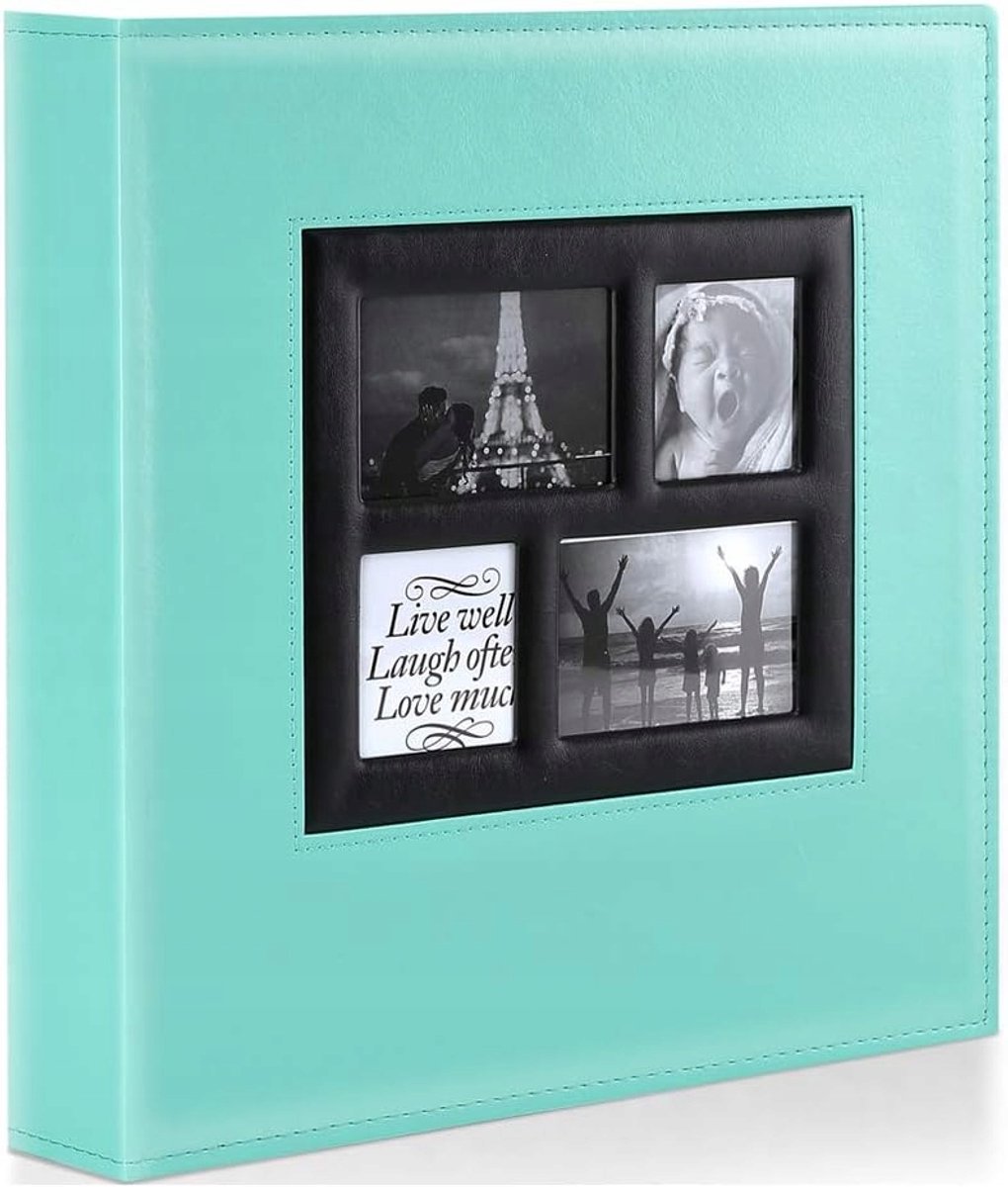 Album voor 1000 foto's 10x15cm, mintgroen, leerlook