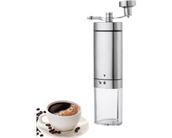 Handmatige Koffiemolen - Roestvrijstalen Molen - Verse Koffie Maken - Draagbaar en Lichtgewicht - 19.5 x 4.8 x 4.8 cm