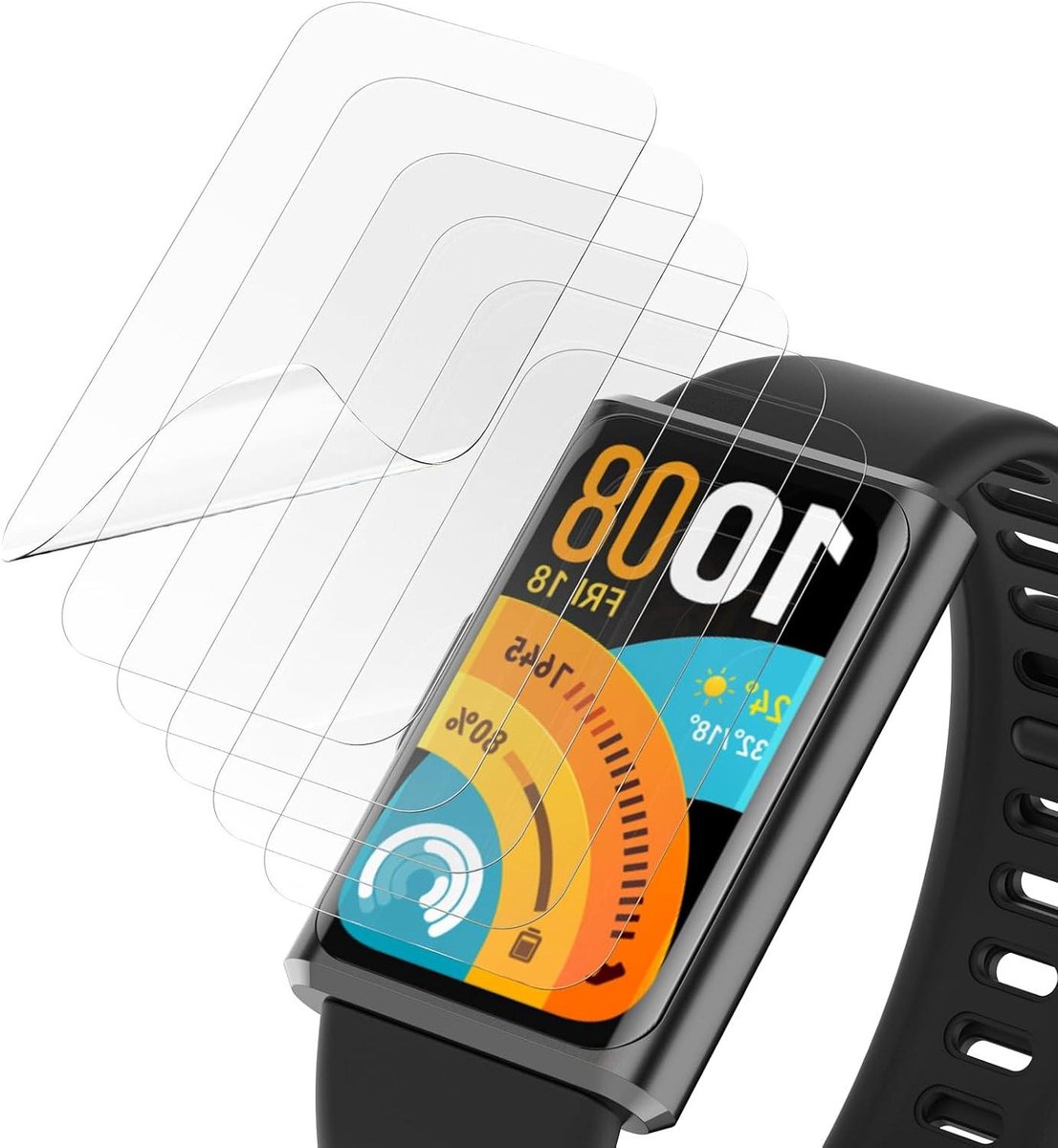 Displaybeschermfolie - Screenprotector TPU - Smartwatch Beschermen - 3D Gebogen Randontwerp - 6 stuks - Transparant