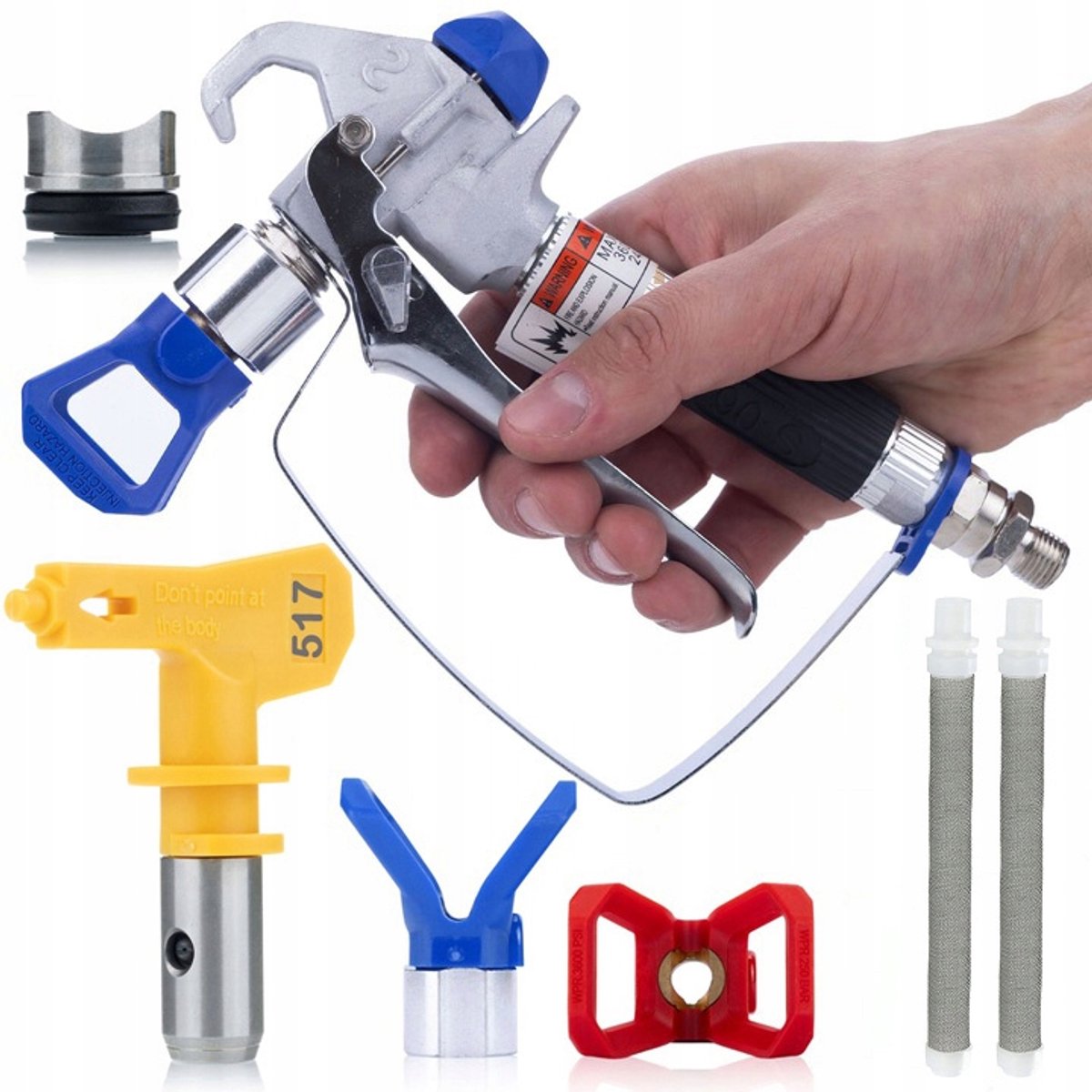 Rosfix Pistool Verfspuit Set PM-RUS01 UltraSpray - Spuitmond 517, 2x Vingerfilter 60 Mesh
