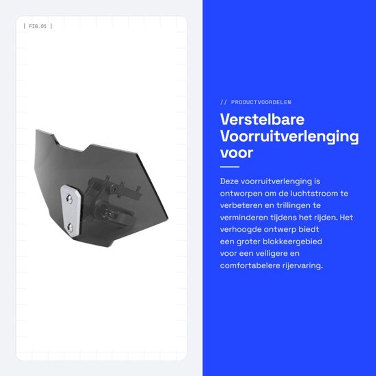 Voorruit Verlenging Verstelbaar - Motorfiets Winddeflector - Verhoogd Ontwerp - Aluminiumlegering - Groter Blokkeergebied - Comfortabele Rijervaring - Windscherm