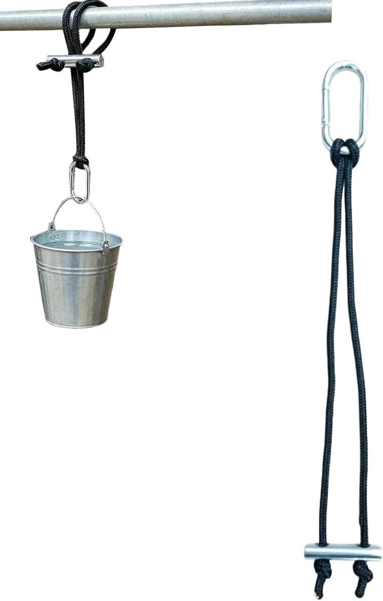 Paardenemmer Ophangband - Paardenstal Houder - Stal Organisatie - Antislip Kantelbeveiliging - 41 cm - Zwart