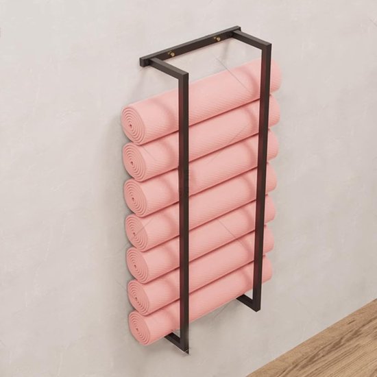 Yogamat Opbergrek - Mat Houder - Sportschool Organiseren - Wandmontage Ontwerp - 64-160 cm - Zwart van Yogamat — afbeelding 2
