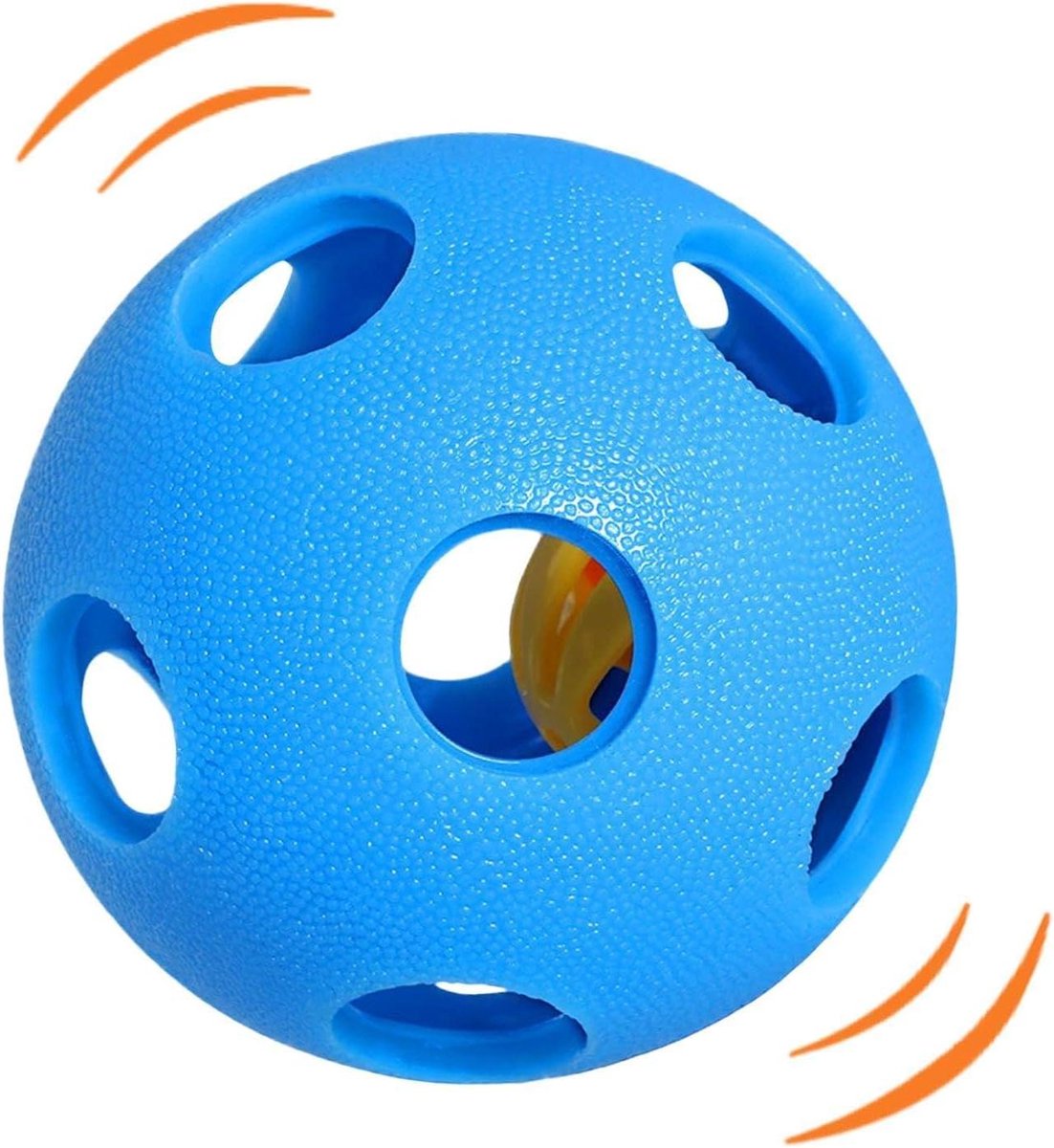 Snackbal Hond - Interactief Speelgoed - Hond Bezig Houden - Met Interne Bel - 9x9x9 cm - Blauw