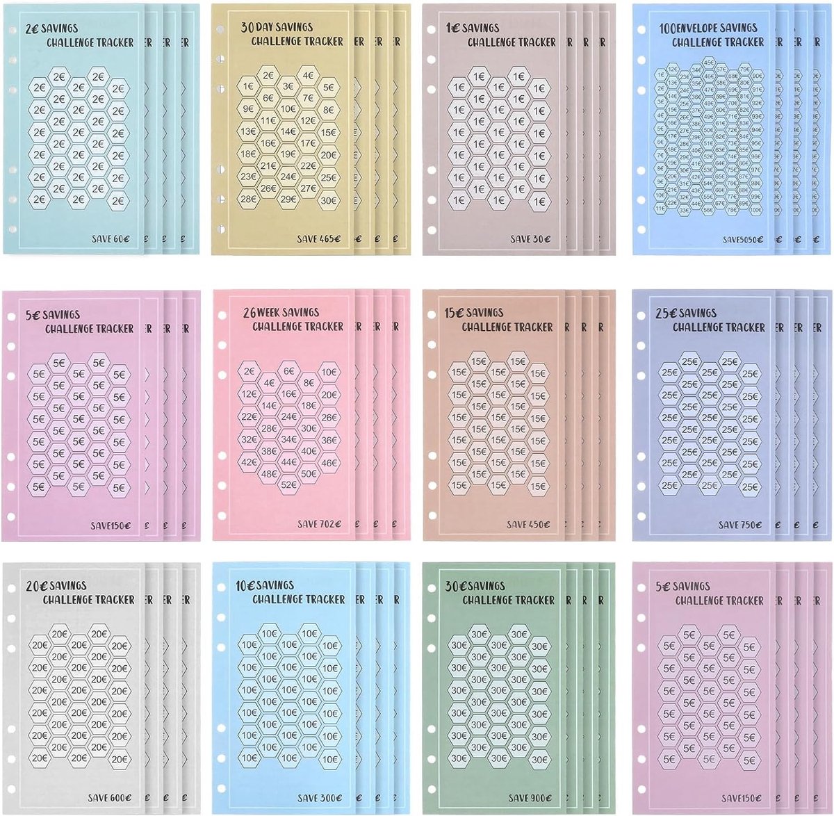 Budgetplanner voor Sparchallenge - 48 vellen, financieel overzicht, besparingen en planning