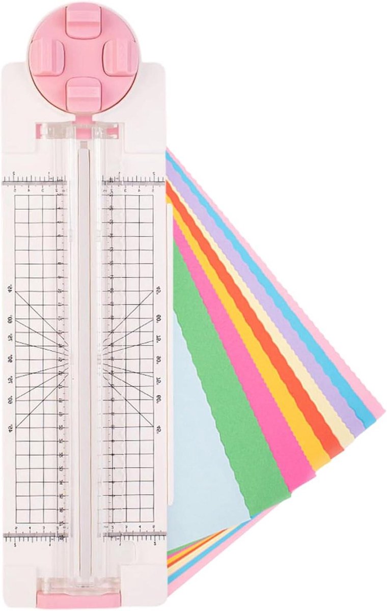 Papiersnijder 4-in-1 - Precisie Trimmer - Kaarten Maken - Draaibare Snijder - 44 cm - Roze