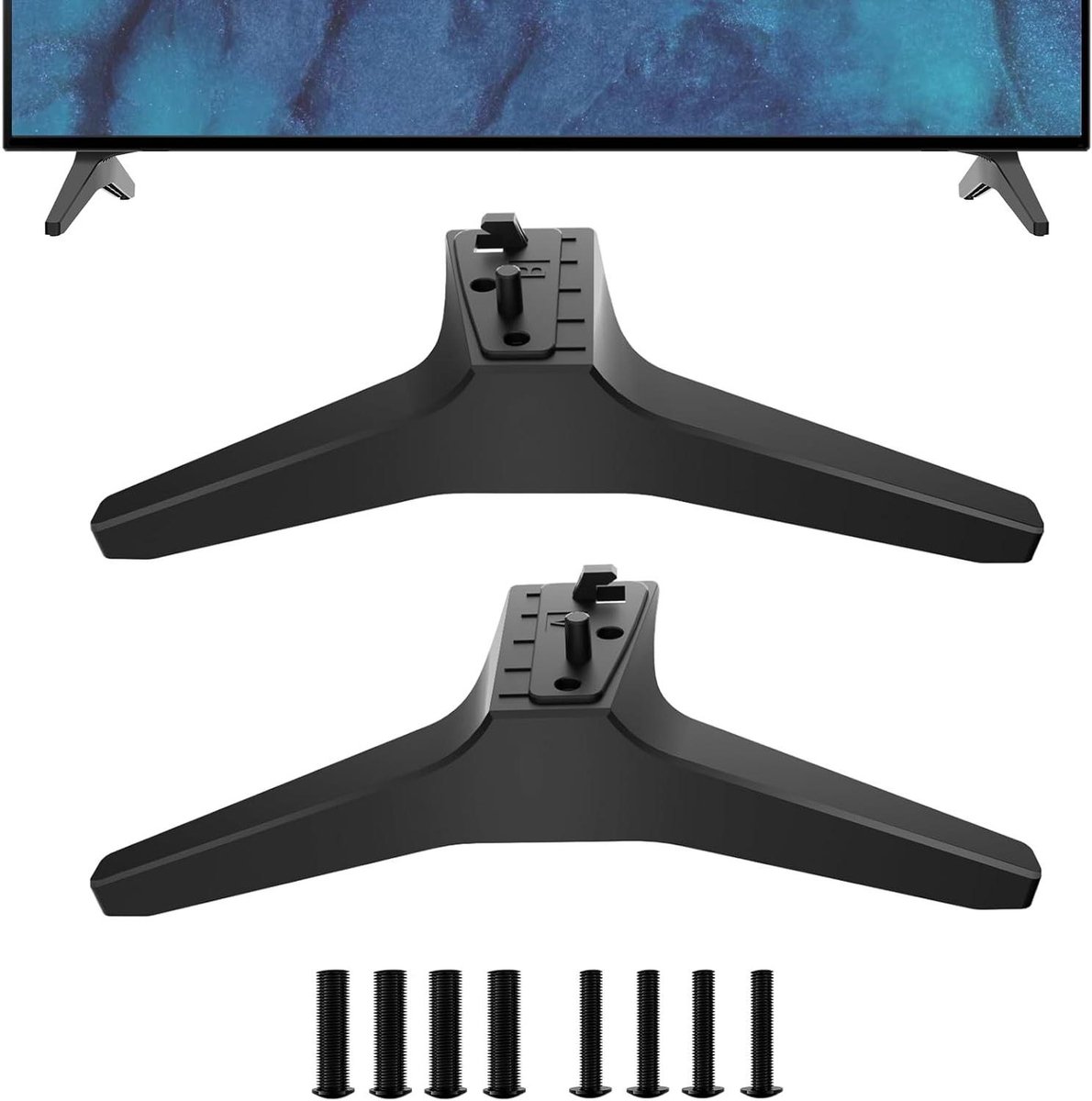 TV Standaard Poten - TV Voet - TV Plaatsen - Snelle Montage - 55 Inch - Zwart