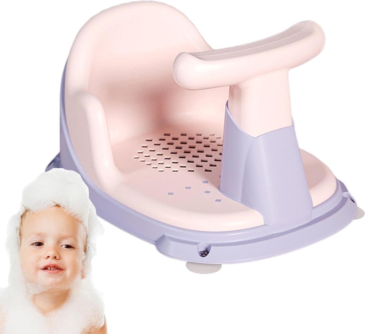 Baby Badzitje - Kinderbadje Stoel - Veilig Baden - Ondersteunende Rugleuning - 22 x 295 x 22 cm - Lila