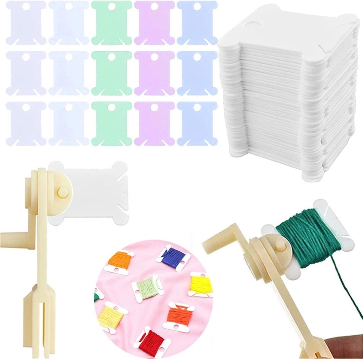 Garen Klossen - Borduurgaren Houders - Handwerk Organiseren - Gladde Randen - 500 stuks - Transparant