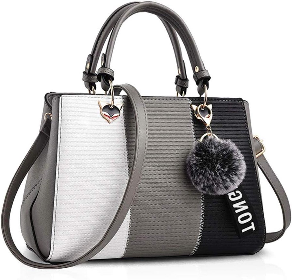 Dames Handtas - Schoudertas Hobo - Dagelijks Gebruik - Hoogwaardig PU-leer - 28 x 9 x 20 cm - Grijs