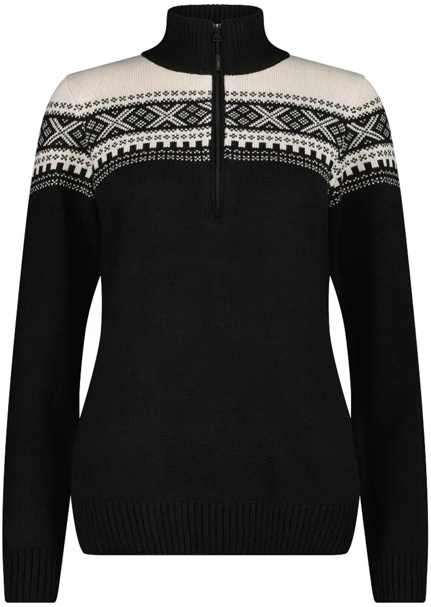 Vrouwelijke half zip pull CMP Wooltech Wit