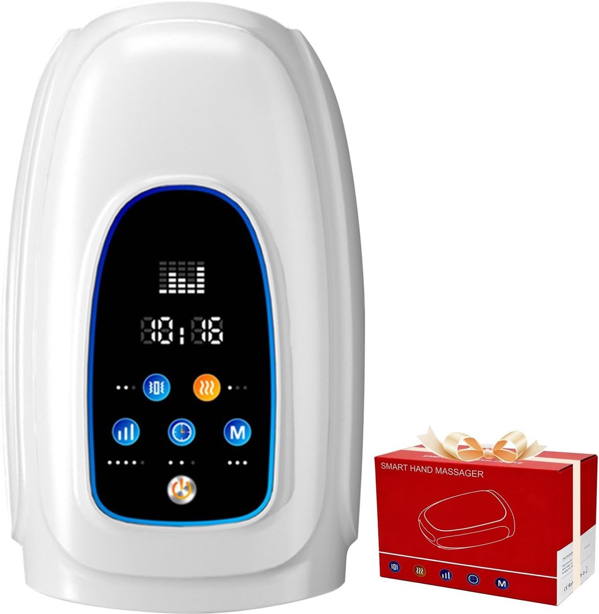Draadloze Handmassager met 3 Massage Modi en 5 Intensiteitsniveaus, Draagbare Touchscreen Massager voor Ontspanning en Verlichting van Handpijn, Perfecte Cadeau voor Iedereen