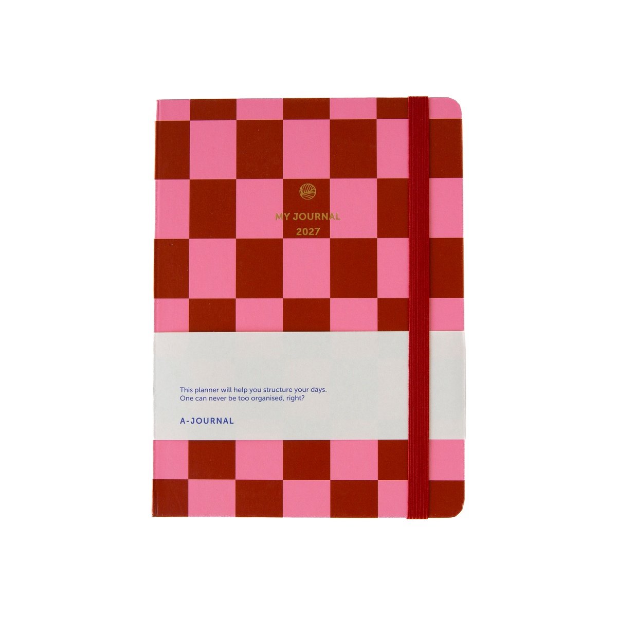 My Journal Agenda 2027 - Roze Rood Geruit
