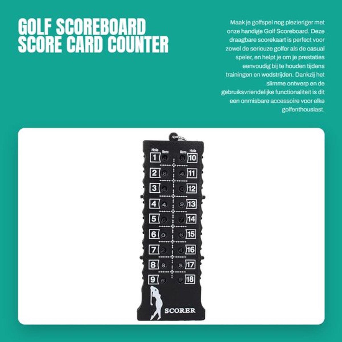Scorebord Golf - Waterdicht - 18 Scores - Handzaam - Kunststof - Duurzaam - Ideaal voor Competities - Scorecounter
