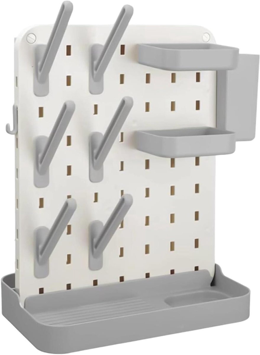 Flessenrek - Fleshouder Droogrek - Flessen Drogen - Ruimtebesparend Ontwerp - 35x15x35 cm - Wit