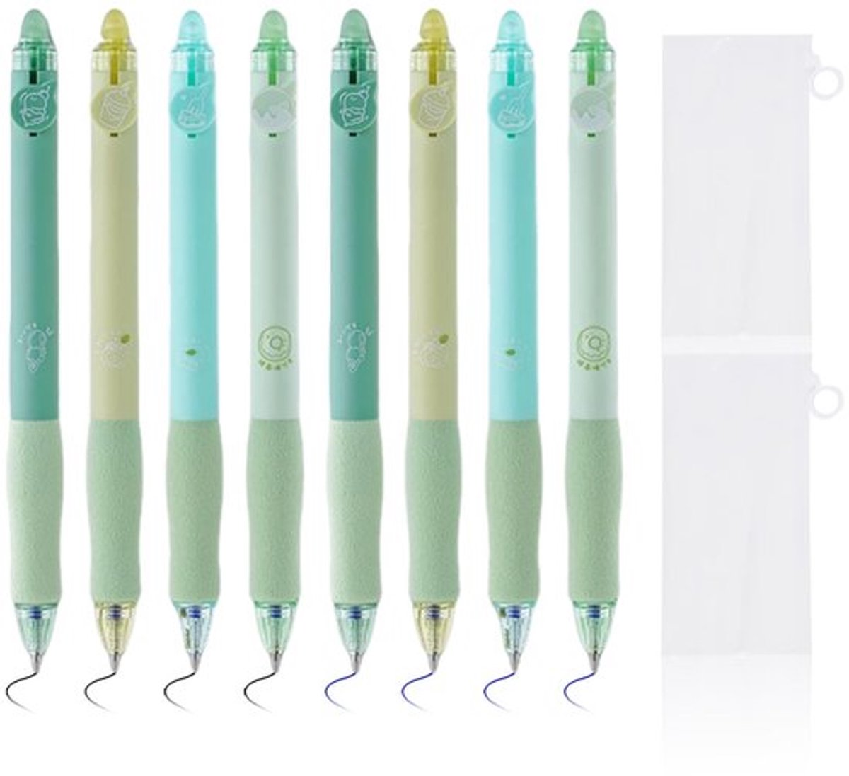 Uitwisbare Stiften 8 Stuks - Herbruikbare Pen - Etui 2 Stuks - Kunststof - Lichtgewicht - Duurzaam Schrijven - Schrijfgerei