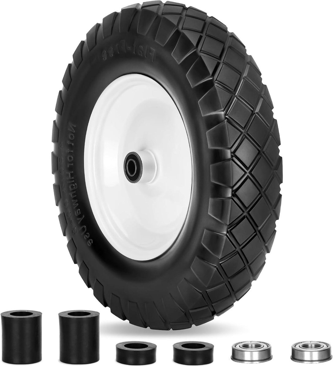 Vrijloop Wiel - Stevig Wiel - Tuinwerk - Lekvrij - 16 Inch - Zwart