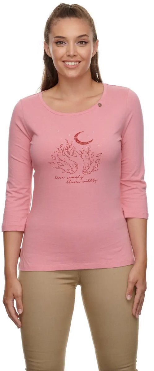 Dames-T-shirt met lange mouwen Ragwear Lorah Remake Roze