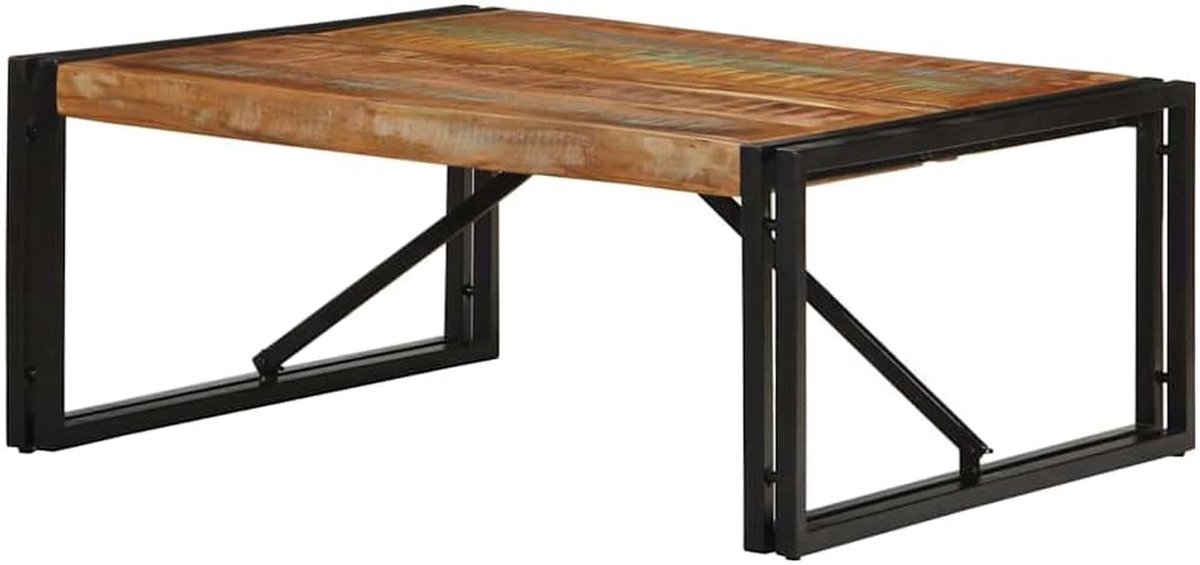 Salontafel Oud Hout - Koffietafel Mangohout - Woonkamer Decoratie - Unieke Houtnerf - 80 x 80 x 35 cm