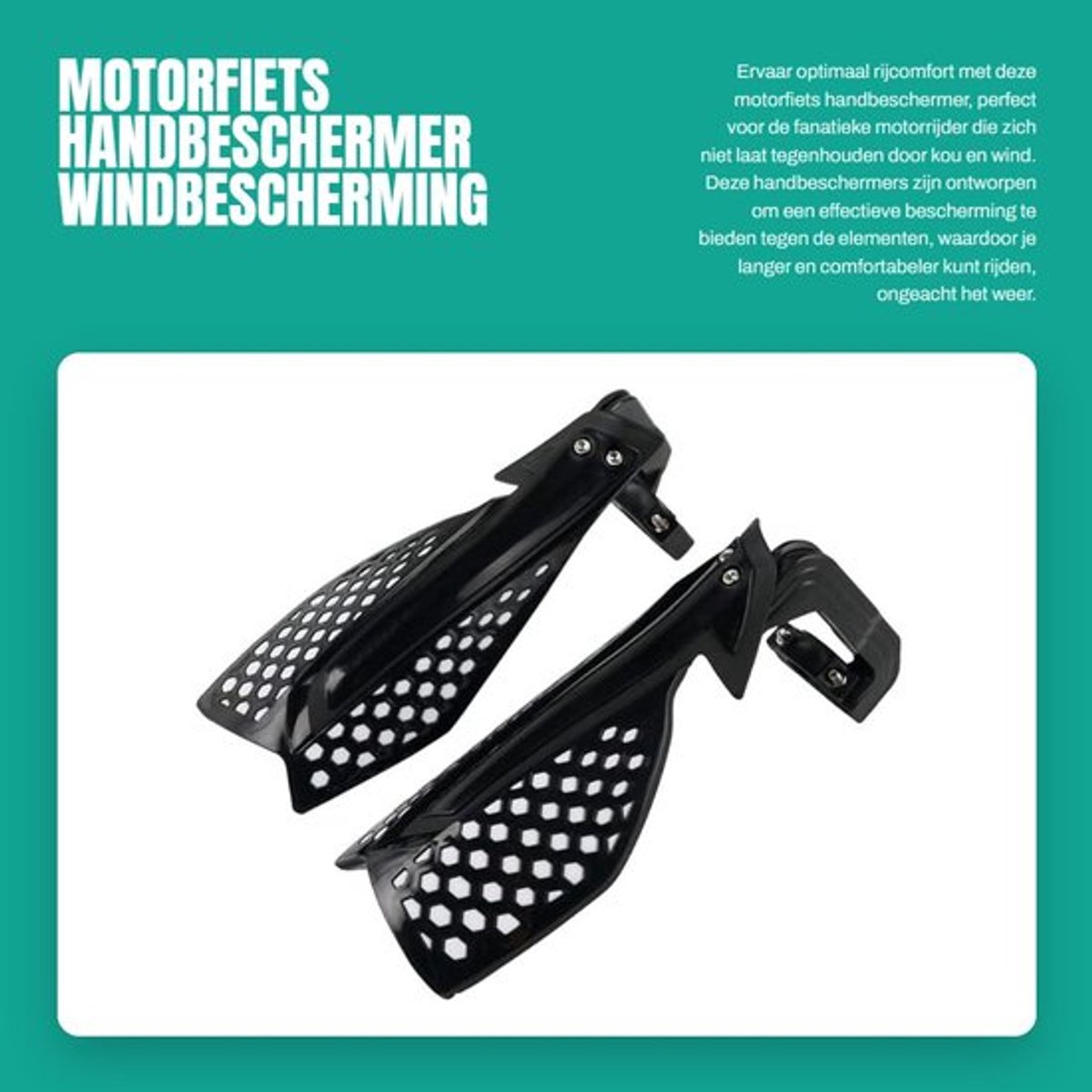 Handbeschermer Kunststof - Handbeschermers Wind - Voorruit Deflectoren - Stuurbeugel 7/8" - Geschikt voor Motoren - Schokbestendig - Handguard