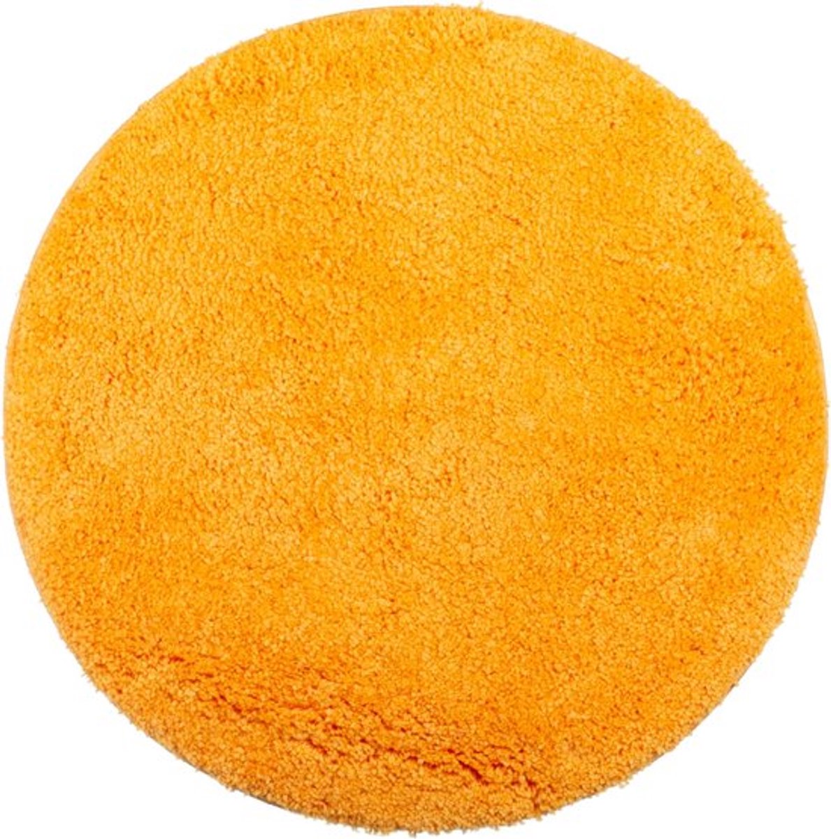 SnelShoppen - Badmat Rond 60 cm - Chenille Badkamer Tapijt - Zacht, Antislip, Goed Absorberend, Machinewasbaar - Oranje