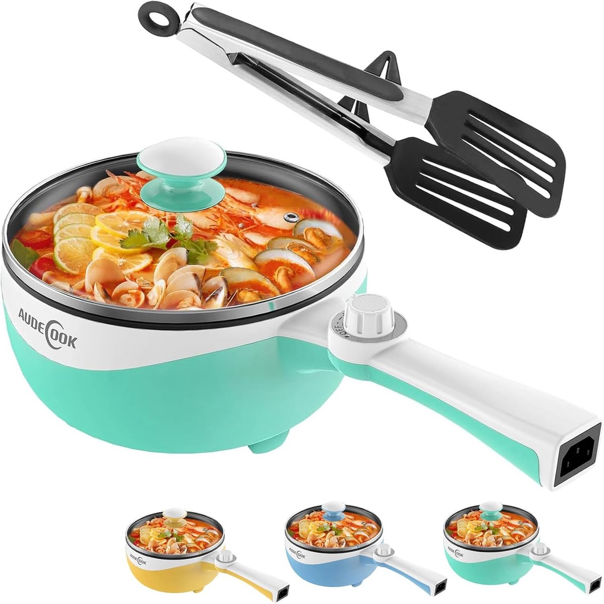 Multicooker - Groen - 1,7 Liter - Elektrische Hot Pot met Anti-aanbaklaag - Draagbare Mini Kookpan voor Gezond Koken