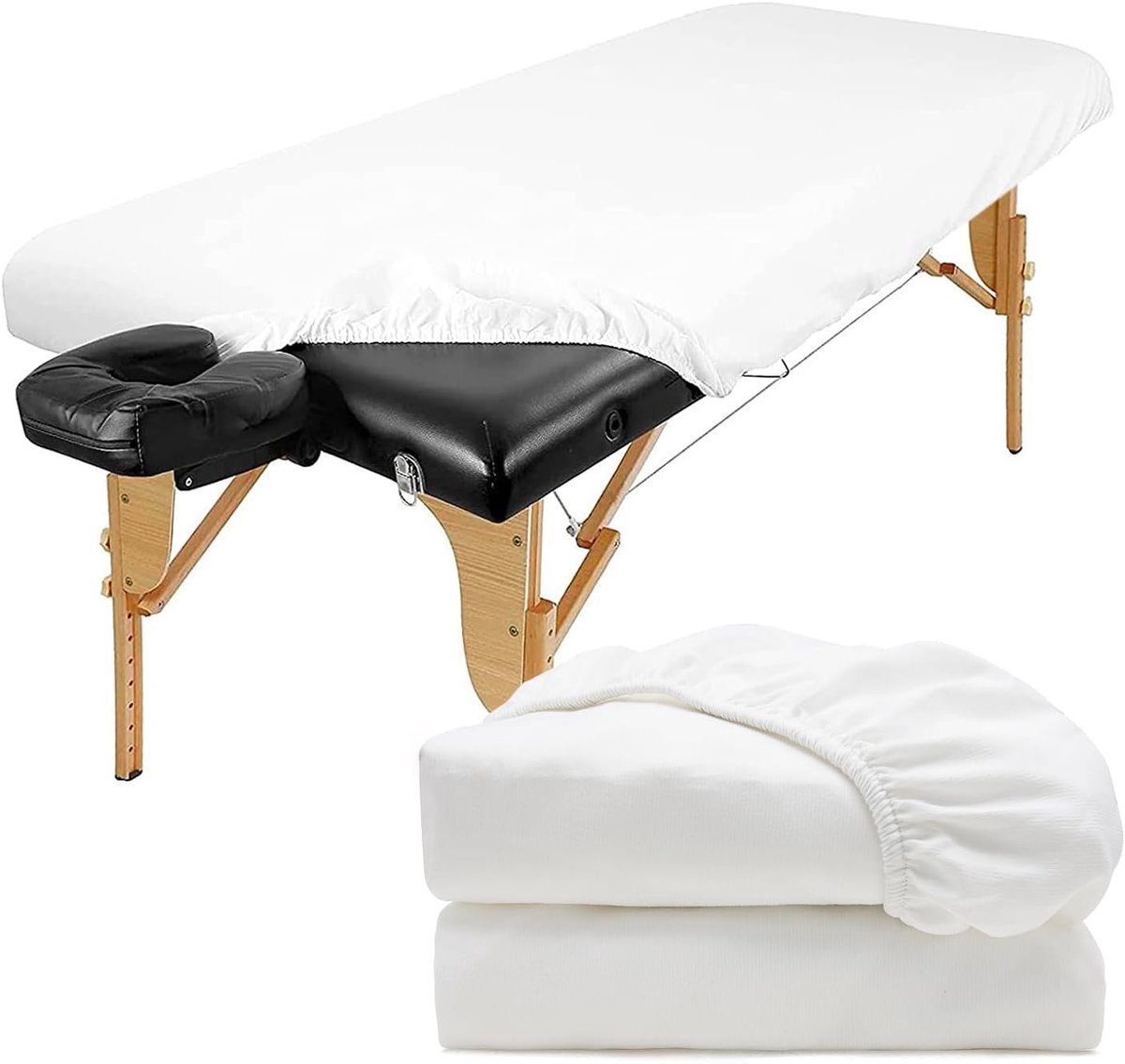 Set van 2 Hoeslakens voor Massagetafel - 70 x 190 cm - Waterdicht en Oliebestendig - Voor Massagebedden