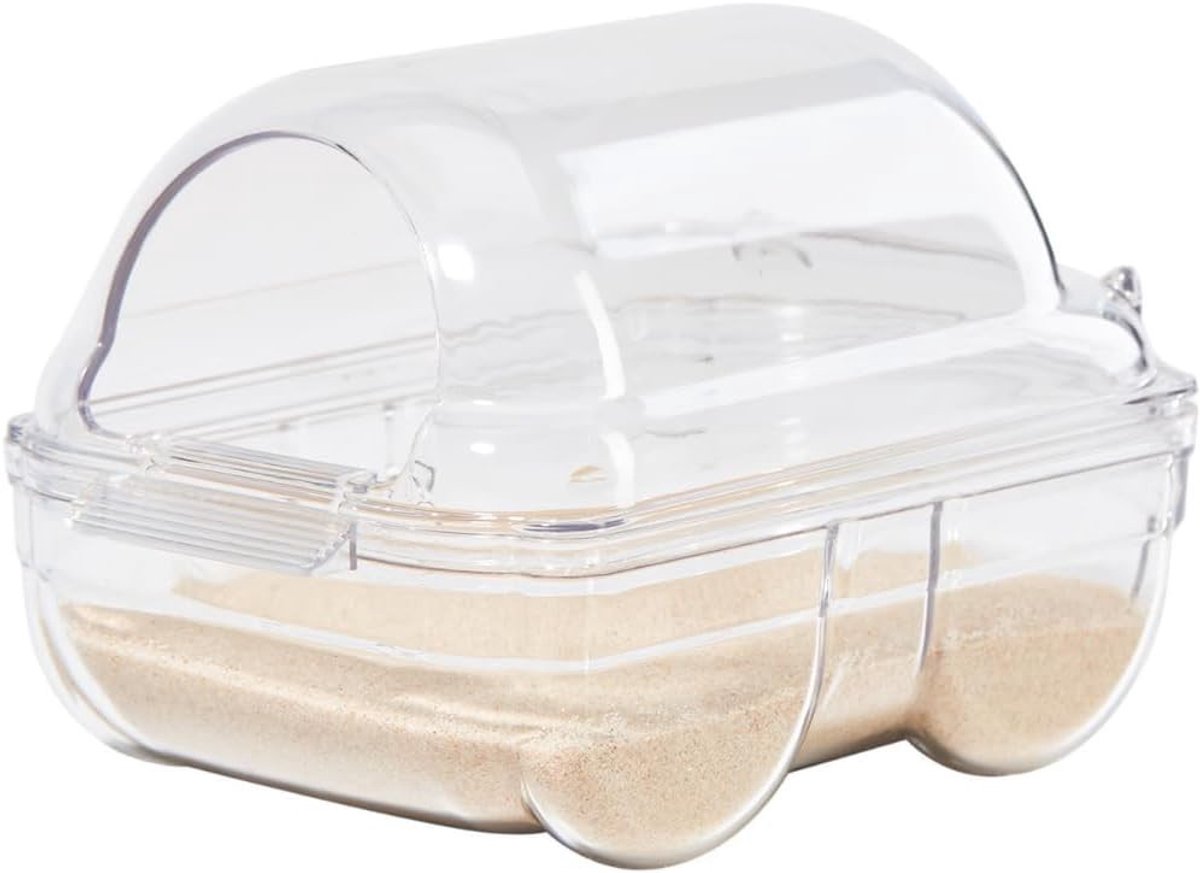 Hamster zandbad - Transparant - M (17,5 x 11 x 10,5 cm) - Badkuip voor Hamsters, Gerbils en Muizen
